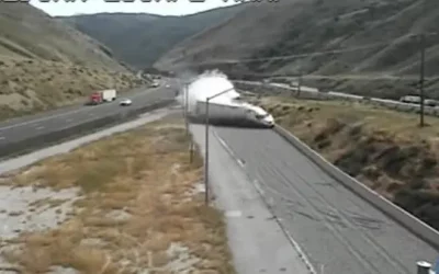 Accidente en zona de frenado de emergencia