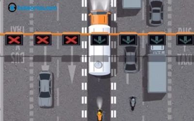 Semáforos cuadrados de carril con flechas verdes, minivideo