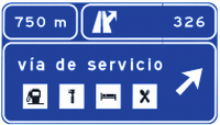 S266 Preseñalización en autopista o autovía de vía de servicio con salida compartida videoanálisis