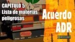Lista de materias peligrosas 2025. ADR 5
