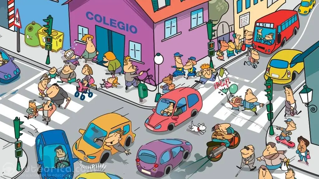 Educacion vial escolar trafico en ciudad