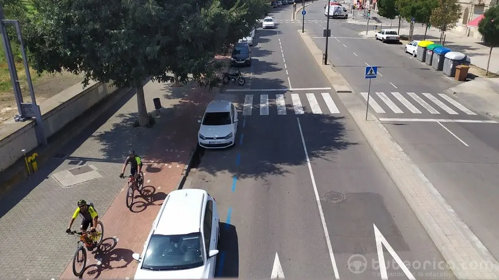 Acera bici vista superior