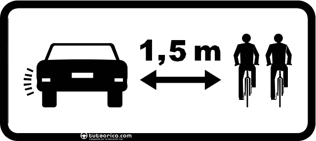 S‐891 Distancia lateral en adelantamiento a ciclista. Señal de indicación