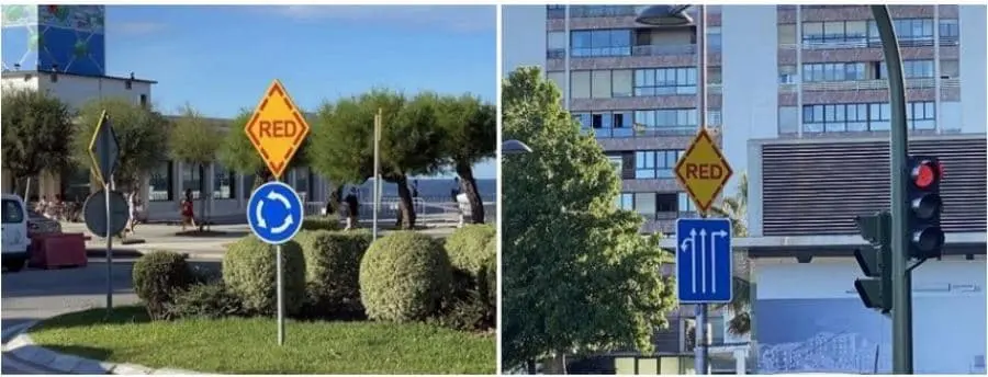 Vía de atención preferente Santander Señal RED en Santander