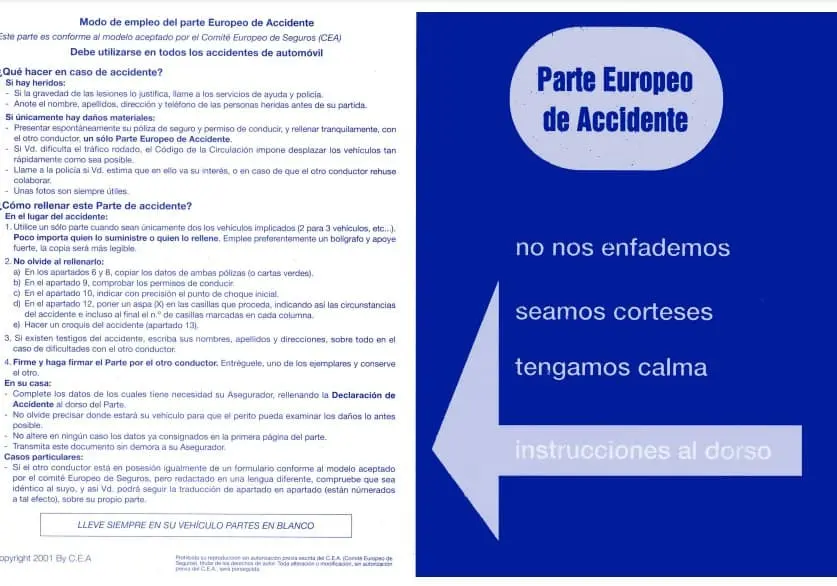 Declaracion amistosa de accidentes