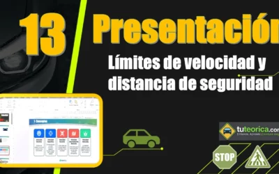 Tema 13 del curso teórico del carnet de conducir: presentación límites de velocidad y distancia de seguridad