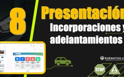 Tema 8 del curso teórico del carnet de conducir: presentación sobre incorporaciones y adelantamientos