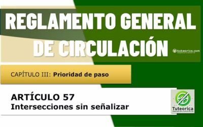 Intersecciones sin señalizar. Artículo 57 del RGCir
