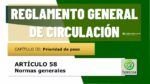 Normas generales de prioridad de paso en intersecciones. Art&iacute;culo 58 del RGCir
