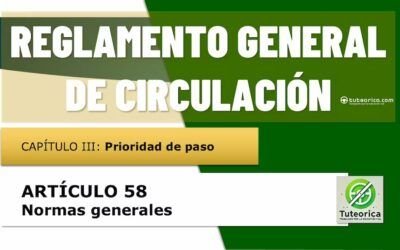 Normas generales de prioridad de paso en intersecciones. Artículo 58 del RGCir