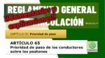 Prioridad de los conductores sobre los peatones. Art&iacute;culo 65 del RGCir