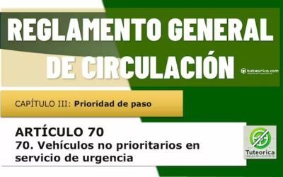 Vehículos no prioritarios en servicio de urgencia. Artículo 70 del RGCir