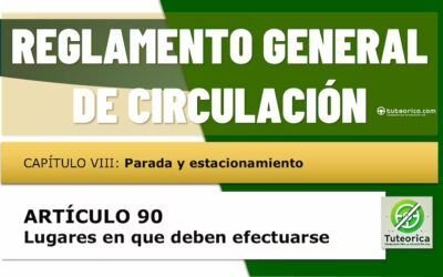Zonas permitidas de parada y el estacionamiento. Artículo 90 del RGCir
