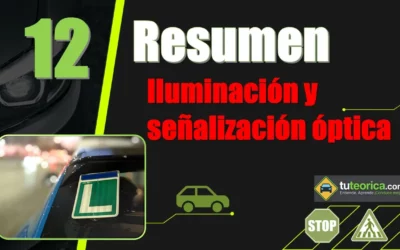 Resumen del Tema 12 del curso teórico del carnet de conducir: iluminación y señalización óptica
