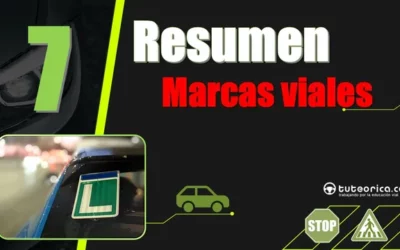 Resumen del Tema 7 del curso teórico del carnet de conducir: marcas viales