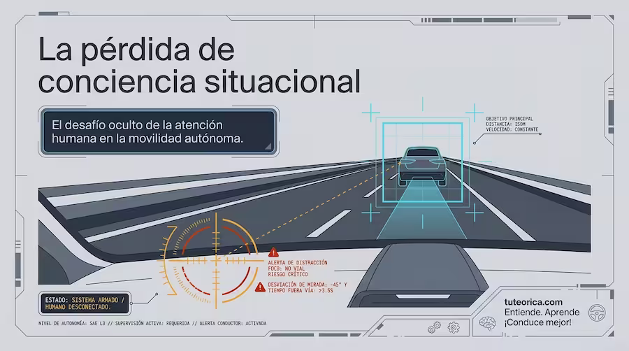 destacada pérdica de consciencia situacional en conducción autónoma